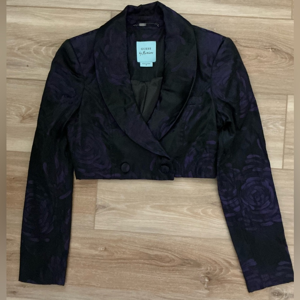 Vtg. Guess by Marciano Black|Purple Bolero 2